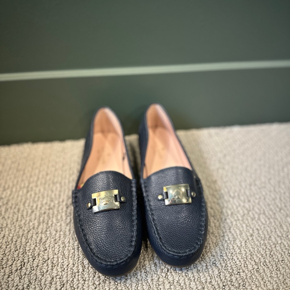 Kate Spade Carmen Navy Leather Loafer